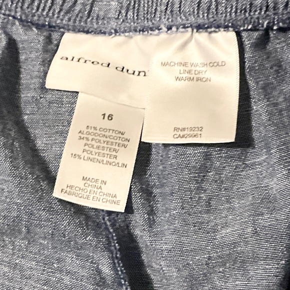 ALFRED DUNNER Women Pull On Capris Blue Slant Pockets Elastic Waist  Size 16 - Picture 6 of 6